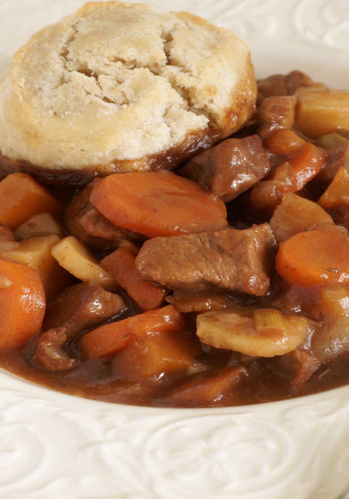 bison stew with biscuits