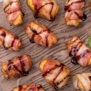 peaches wrapped in bacon