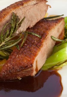Easy Duck Breasts Recipe with Balsamic Vinegar with a Cherry Reduction